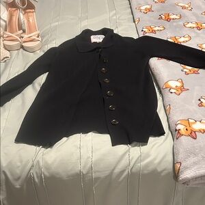 Alexia Admor Black Button-Up Cardigan